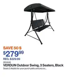 Patrick Morin VERDUN Outdoor Swing, 3 Seaters, Black offer