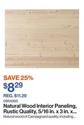 Patrick Morin Natural Wood Interior Paneling, Rustic Quality, 5/16 in. x 3 in. x 8 ft offer