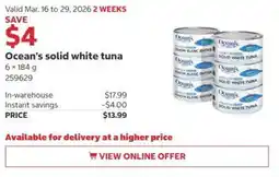 Costco Ocean's solid white tuna offer