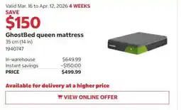 Costco GhostBed queen mattress offer