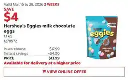 Costco Hershey's Eggies milk chocolate eggs offer