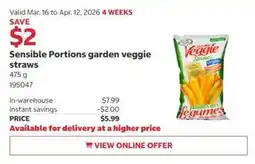 Costco Sensible Portions garden veggie straws offer