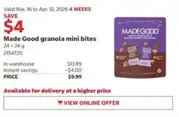 Costco Made Good granola mini bites offer