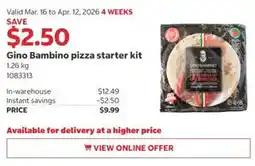 Costco Gino Bambino pizza starter kit offer