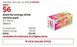Costco Alani Nu energy drink variety pack offer