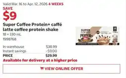 Costco Super Coffee Protein+ caffé latte coffee protein shake offer