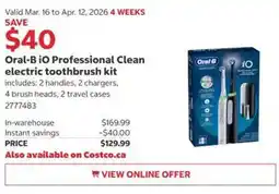 Costco Oral-B IO Professional Clean electric toothbrush kit offer