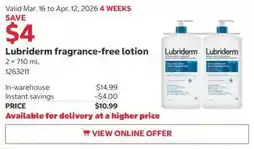 Costco Lubriderm fragrance-free lotion offer