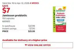 Costco Jamieson probiotic offer