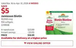 Costco Jamieson Biotin offer