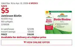 Costco Jamieson Biotin offer