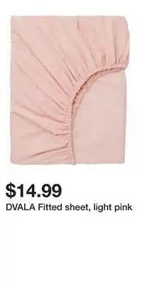 IKEA DVALA Fitted sheet, light pink offer