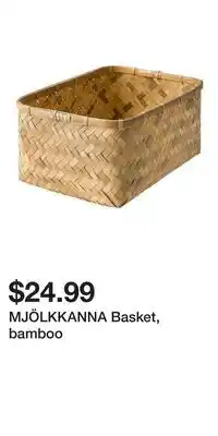 IKEA MJÖLKKANNA Basket, bamboo offer
