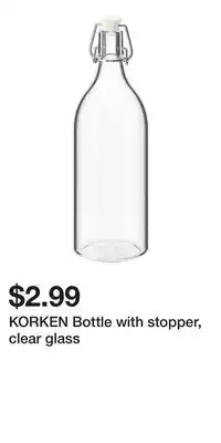 IKEA KORKEN Bottle with stopper, clear glass offer