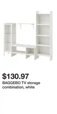 IKEA BAGGEBO TV storage combination, white offer
