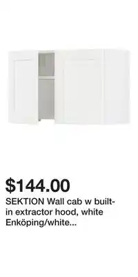 IKEA SEKTION Wall cab w built-in extractor hood, white Enköping/white wood effect offer