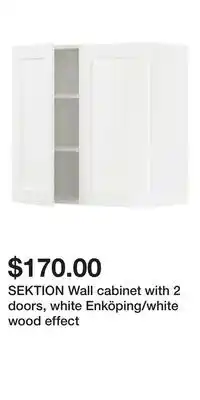 IKEA SEKTION Wall cabinet with 2 doors, white Enköping/white wood effect offer
