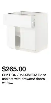 IKEA SEKTION / MAXIMERA Base cabinet with drawer/2 doors, white Enköping/white wood effect offer