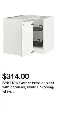 IKEA SEKTION Corner base cabinet with carousel, white Enköping/white wood effect offer