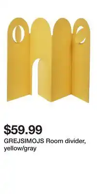 IKEA GREJSIMOJS Room divider, yellow/gray offer