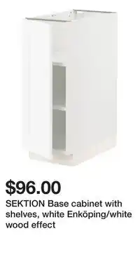 IKEA SEKTION Base cabinet with shelves, white Enköping/white wood effect offer