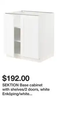 IKEA SEKTION Base cabinet with shelves/2 doors, white Enköping/white wood effect offer