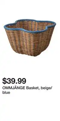 IKEA OMMJÄNGE Basket, beige/blue offer