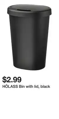 IKEA HÖLASS Bin with lid, black offer