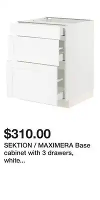 IKEA SEKTION / MAXIMERA Base cabinet with 3 drawers, white Enköping/white wood effect offer