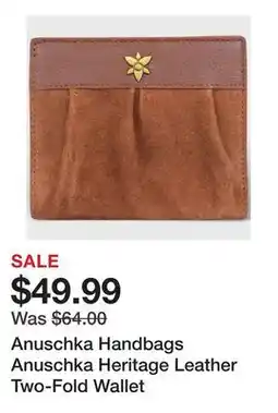 TSC Stores Anuschka Handbags Anuschka Heritage Leather Two-Fold Wallet offer