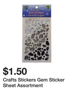Dollarama Crafts Stickers Gem Sticker Sheet Assortment offer