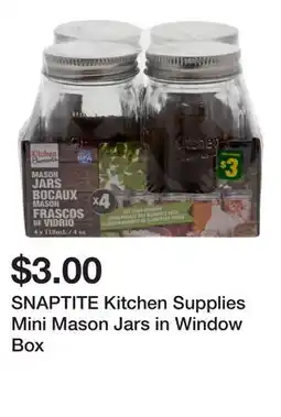 Dollarama SNAPTITE Kitchen Supplies Mini Mason Jars in Window Box offer