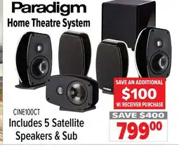2001 Audio Video CINE100CT Home Theatre System offer
