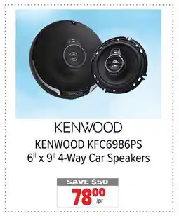 2001 Audio Video KENWOOD KFC6986PS 6 x 9 4-Way Car Speakers offer