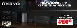 2001 Audio Video 11.2-CHANNEL THX ONKYO CERTIFIED AV RECEIVER offer