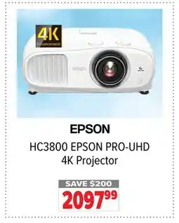 2001 Audio Video HC3800 EPSON PRO-UHD 4K Projector offer