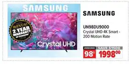 2001 Audio Video UN98DU9000 Samsung 98 Crystal UHD 4K Smart - 200 Motion Rate offer