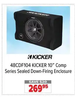 2001 Audio Video 48CDF104 KICKER 10 Comp Series Sealed Down-Firing Enclosure offer