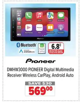 2001 Audio Video DMHW3000 PIONEER Digital Multimedia Receiver Wireless CarPlay, Android Auto offer