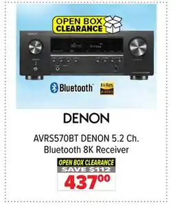 2001 Audio Video AVRS570BT DENON 5.2 Ch. Bluetooth 8K Receiver offer