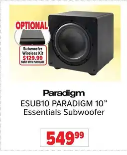 2001 Audio Video ESUB10 PARADIGM 10 Essentials Subwoofer offer