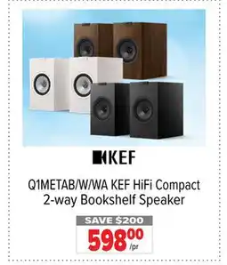 2001 Audio Video Q1METAB/W/WA KEF HiFi Compact 2-way Bookshelf Speaker offer