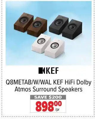 2001 Audio Video Q8METAB/W/WAL KEF HiFi Dolby Atmos Surround Speakers offer