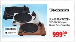 2001 Audio Video SL40CPT/CPK/CPH TECHNICS Compact Direct Drive Turntable offer