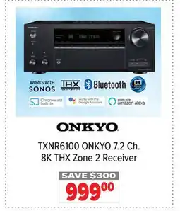 2001 Audio Video TXNR6100 ONKYO 7.2 Ch. 8K THX Zone 2 Receiver offer