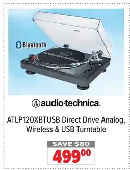 2001 Audio Video ATLP120XBTUSB Audio-Technica Direct Drive Analog, Wireless & USB Turntable offer