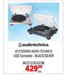 2001 Audio Video ATLP120XB/G AUDIO-TECHNICA USB Turntable - BLACK/SILVER offer