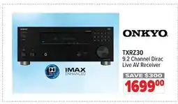 2001 Audio Video TXRZ30 ONKYO 9.2 Channel Dirac Live AV Receiver offer