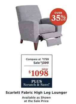 La Z Boy Scarlett Fabric High Leg Lounger offer