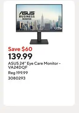 Staples ASUS 24 Eye Care Monitor - VA24DQF offer